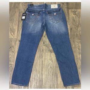 True Religion Mens geno relaxed slim Blue Jeans Orange Sz 34 NWT $164